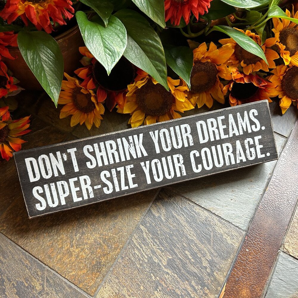 “Don’t Shrink Your Dreams…” Inspirational Wooden Box Sign (Mint)